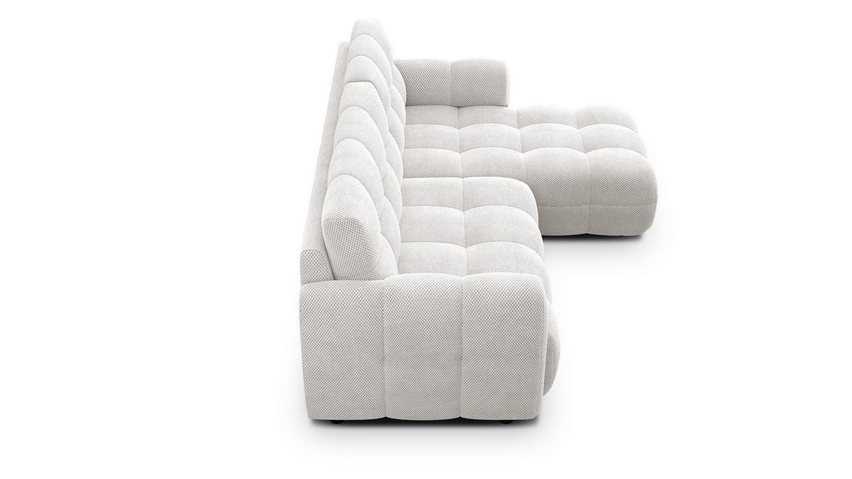 ECKSOFA MELLOW 3-Sitzer, creme - Creme/Schwarz, Holz/Textil (232/156cm) - Courtois Laville