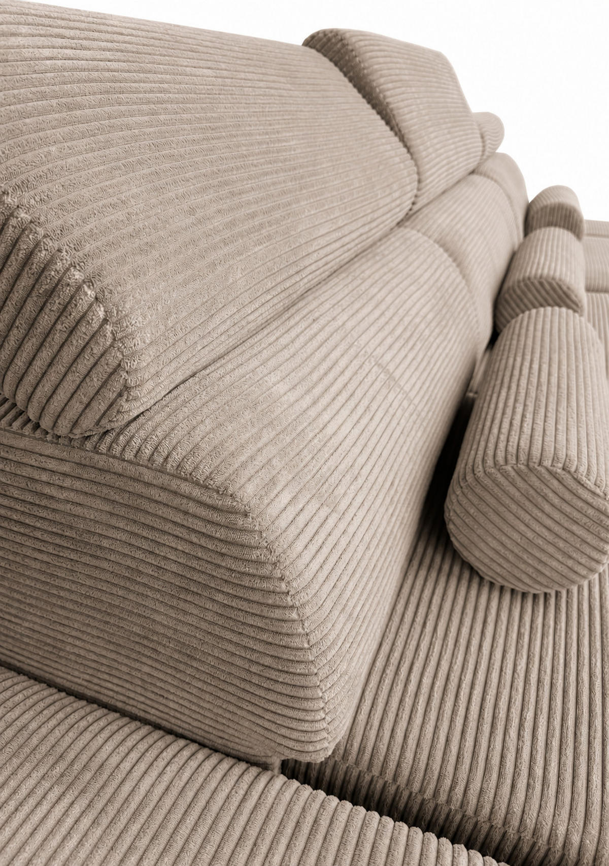 ECKSOFA MONTERO links, Cappuccino, elektr. Sitztiefe & Kopfstützen - Schwarz/Cappuccino, Textil/Metall (316/205cm) - KS Home Concept