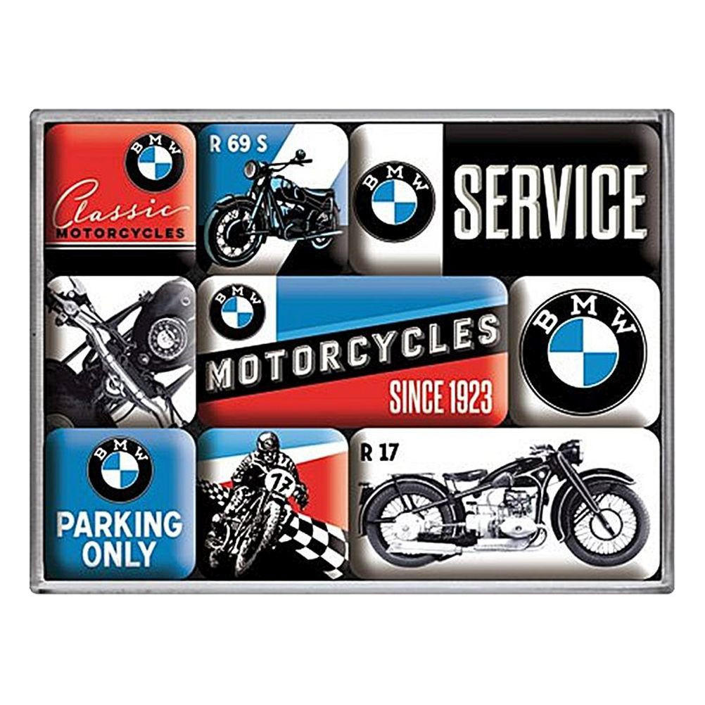 MAGNETSET 9-teilig BMW Motorcycles - Multicolor, Metall (9/7/2cm) - Nostalgic-Art