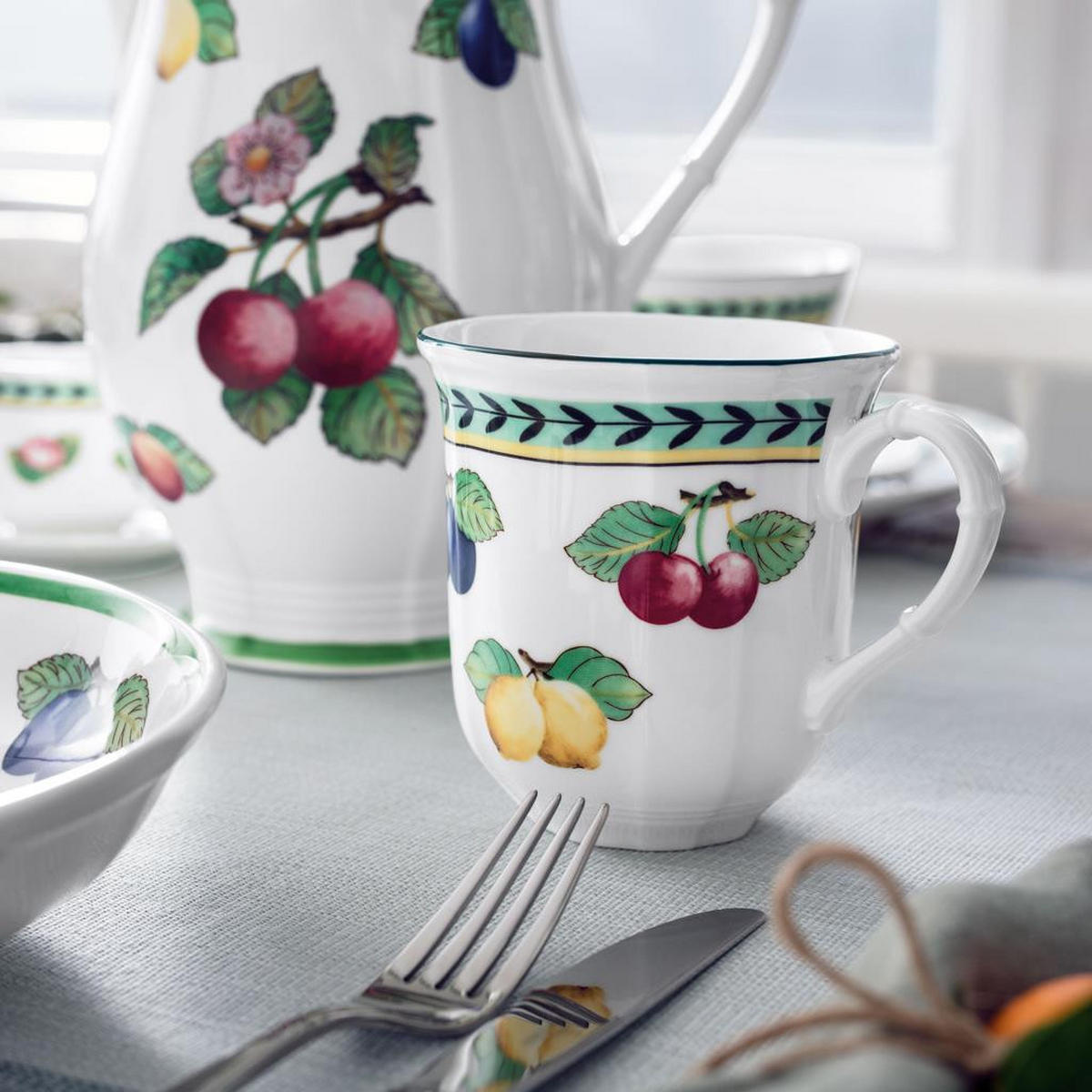 HENKELBECHER French Garden Fleurence bunt 380 ml 6er Set - Multicolor, Keramik (0.38L) - Villeroy & Boch