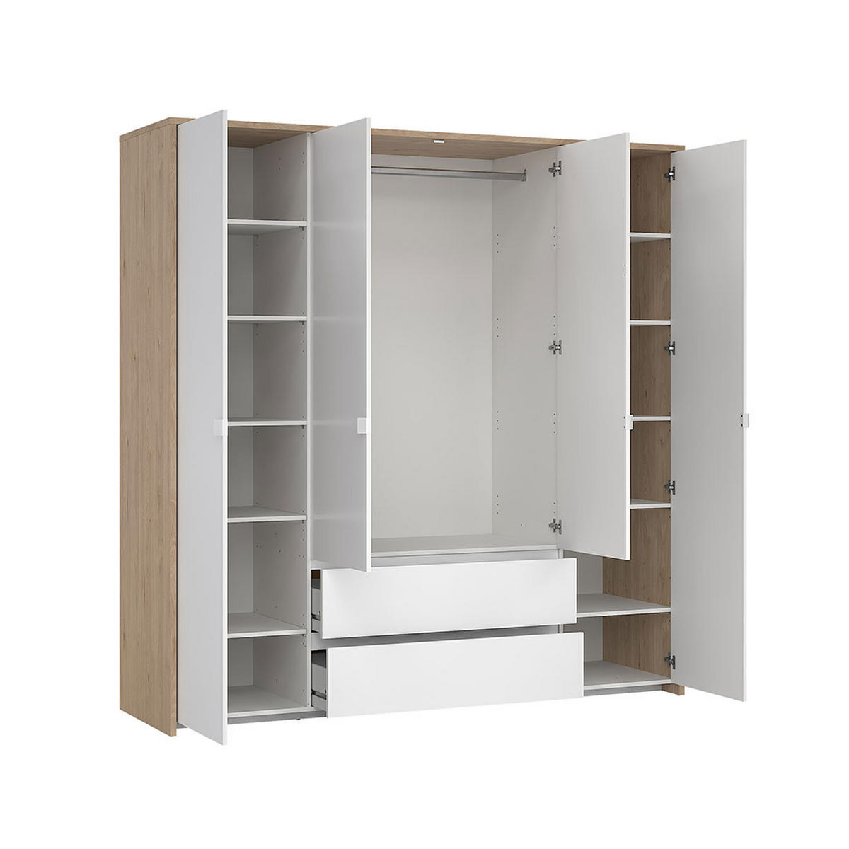 KLEIDERSCHRANK, Next, Weiß, Holzwerkstoff, 197 x 58 x 203 cm - Weiß, Holzwerkstoff (197/203/58cm) - ebuy24
