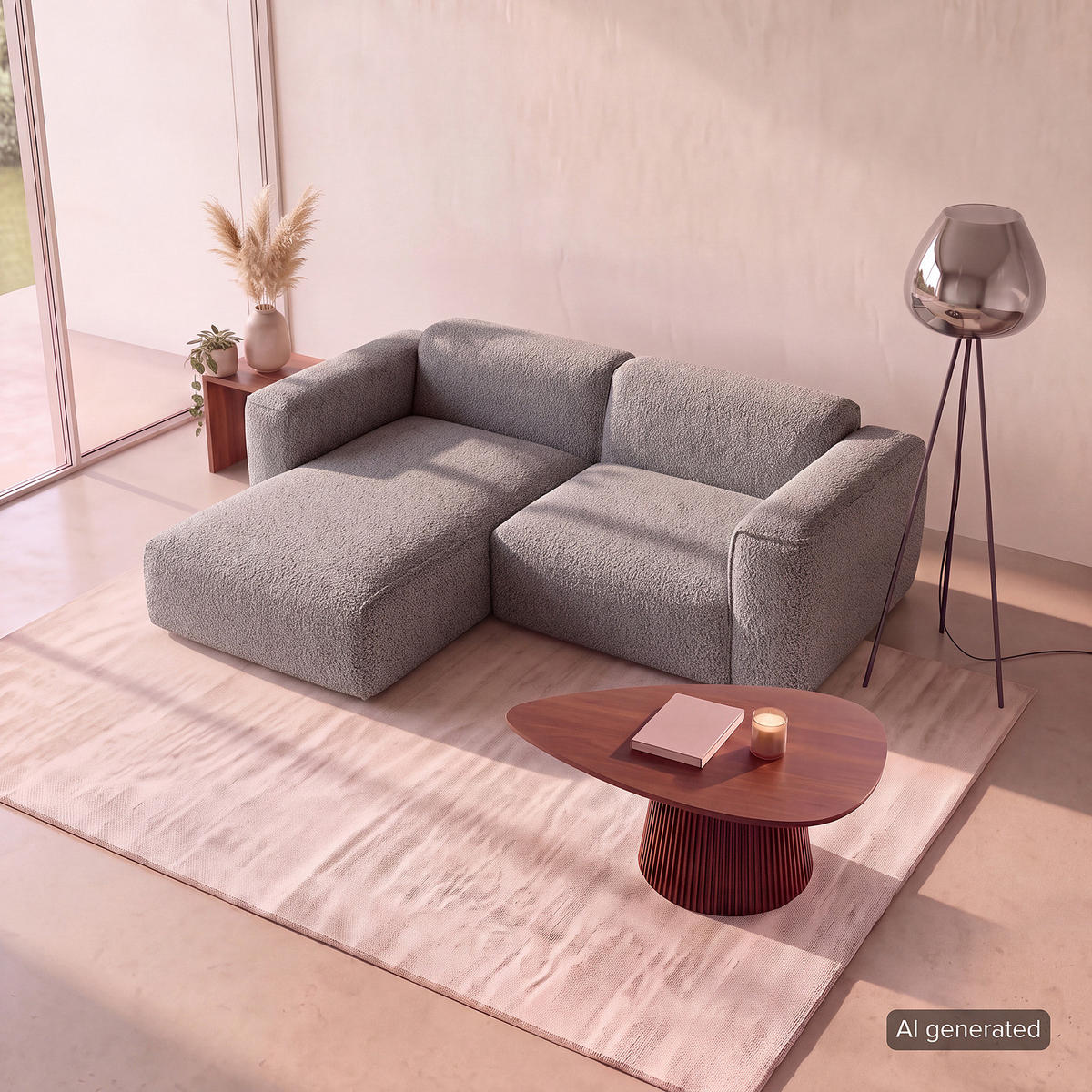 1,5-SITZER ECKSOFA mit Longchair - Schwarz/Grau, Kunststoff/Textil (260/173cm) - home24