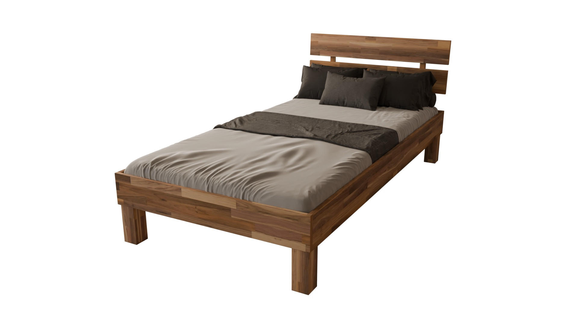 MASSIVHOLZBETT 120/200 cm aus Nussbaum - Braun, Holz (120/200cm) - MeinMassivholz