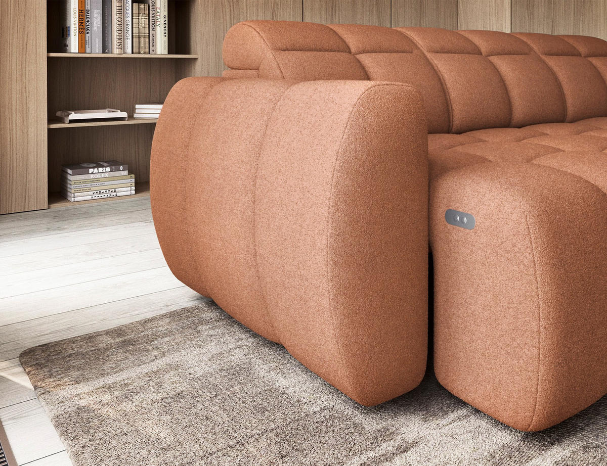 ECKSOFA Eagle R - Orange (Xillar 24) - Orange, Holzwerkstoff (258/208cm) - Möblo