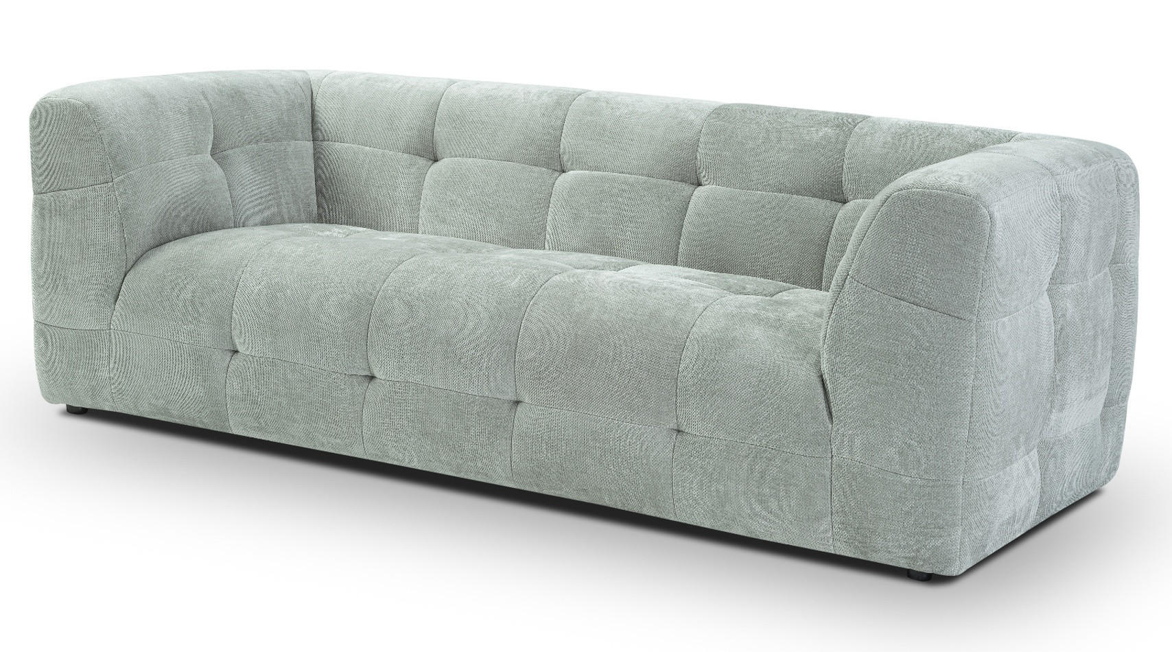 SOFA mintblau Strukturstoff, Couch 2,5-Sitzer 217 cm mit Steppoptik - Blau, Holz/Textil (217/72/96cm) - Inn.Furn