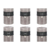 DUFTKERZE ZART - Grau - XL - 95 Std. - 6er set - Grau, Paraffin (10/15cm) - J-Line