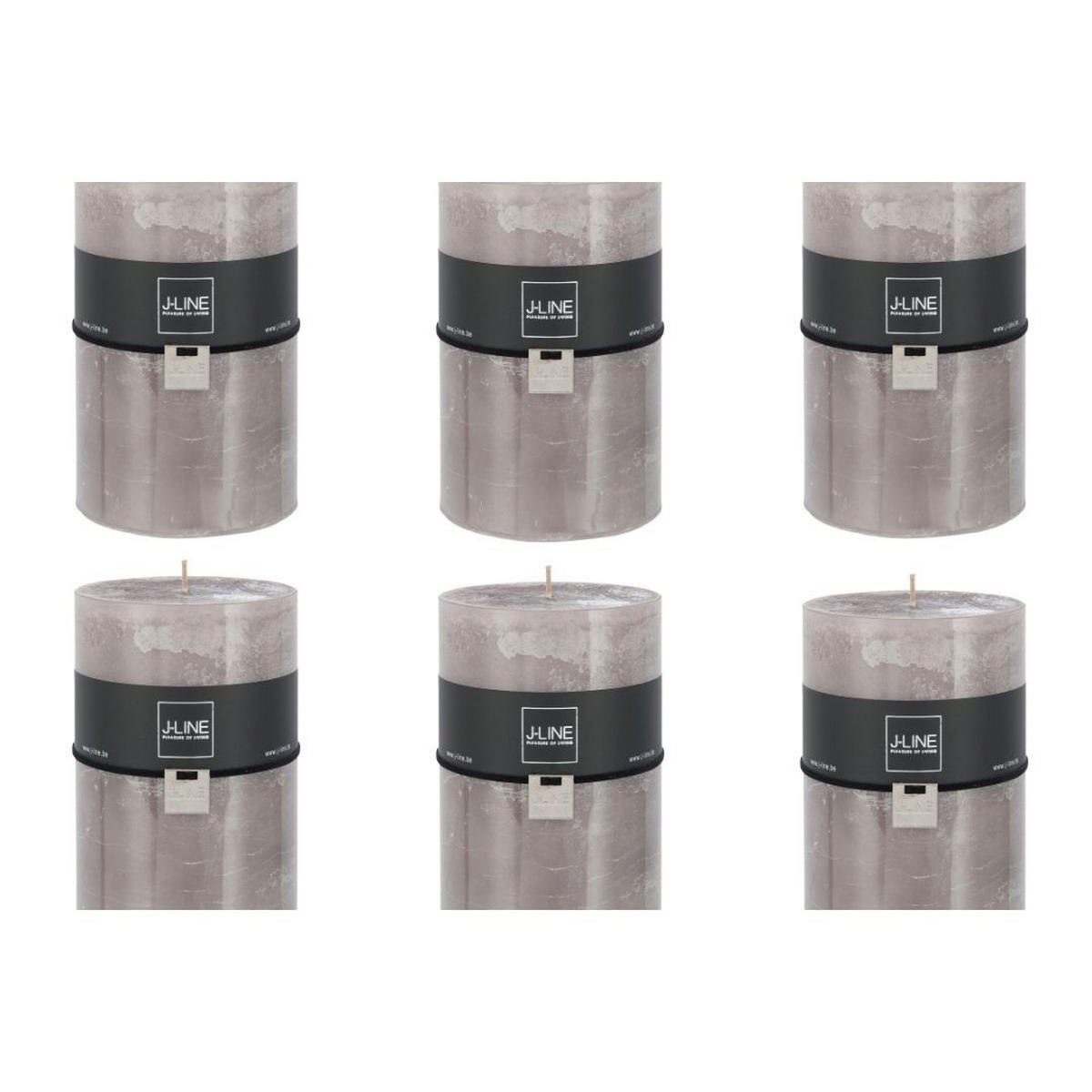DUFTKERZE ZART - Grau - XL - 95 Std. - 6er set - Grau, Paraffin (10/15cm) - J-Line