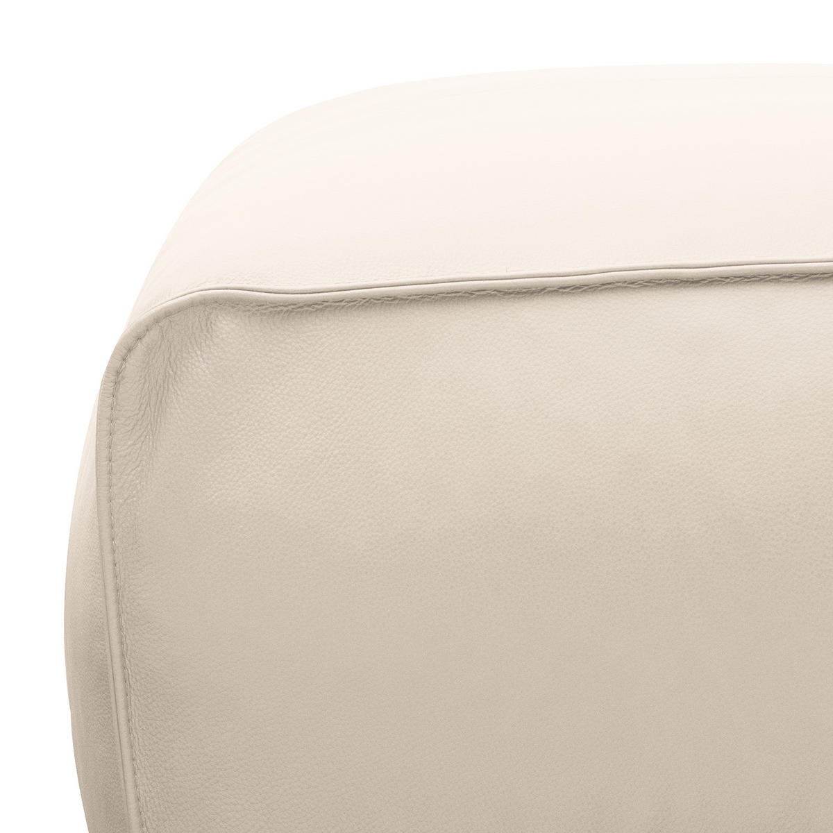 POLSTERHOCKER - Hellgrau/Schwarz, Leder/Kunststoff (81/38/100cm) - home24