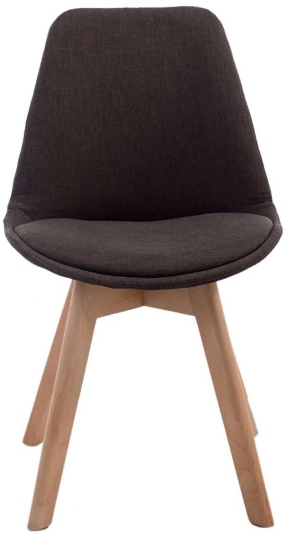 STUHL 4er Set Stoff dunkelgrau - Eukalyptusholzfarben/Dunkelgrau, Holz/Textil (48/84/55cm) - CLP