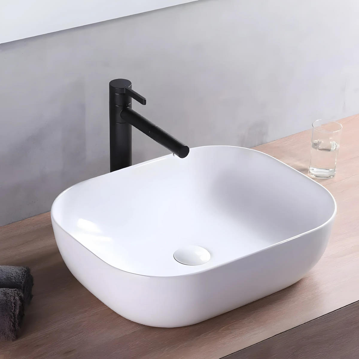 AUFSATZWASCHBECKEN Rea Mona Slim - Weiß, Keramik (40/14/50.5cm) - REA
