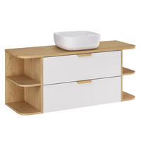 WASCHTISCH 120.4cm Oria Weiß - Weiß, Holzwerkstoff (120.4/50/45.8cm) - Petits-meubles