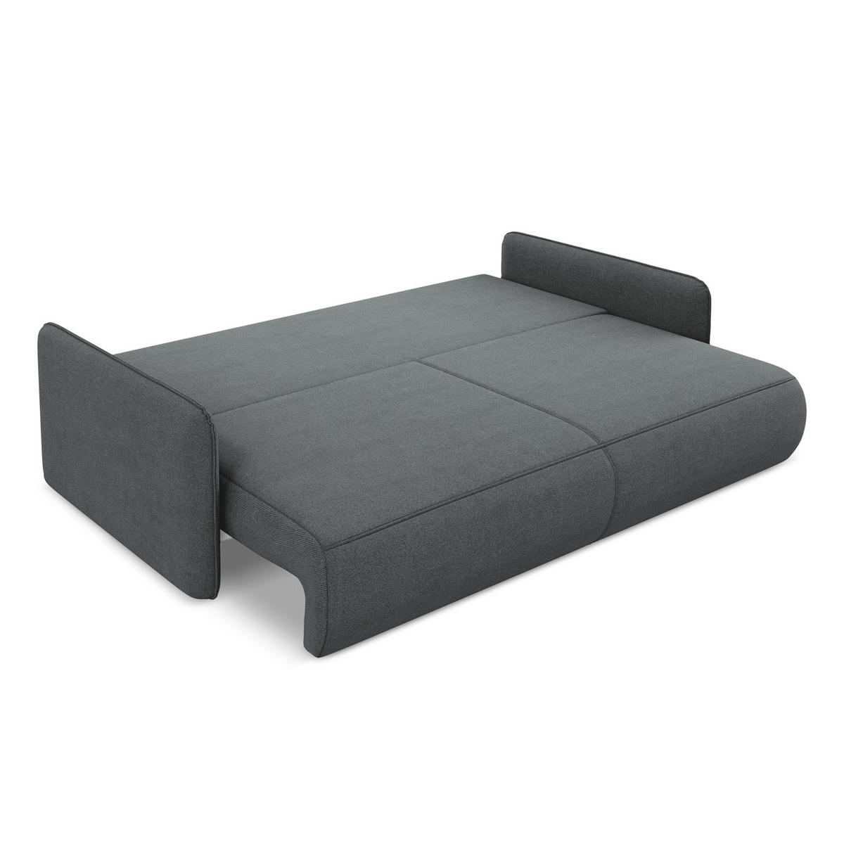 3-SITZER SOFA mit Schlaffunktion Strukturstoff Stoff Grau - Schwarz/Grau, Kunststoff/Textil (216/86/105cm) - LaMiaSofa