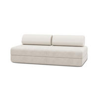 2-3-SITZER-SCHLAFSOFA aus weißem Cord - Weiß, Textil (95/70.5/190cm) - Kimo