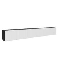 TV-SCHRANK Schwarz Weiß RIO Geschlossen Gerillt 300 cm - Weiß, Holzwerkstoff (300/41/40cm) - Sepro Meble
