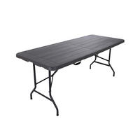 OUTDOOR-TISCH Dunkelgrau Schwarz 180/75/74 cm - Dunkelgrau, Kunststoff (74/180cm)