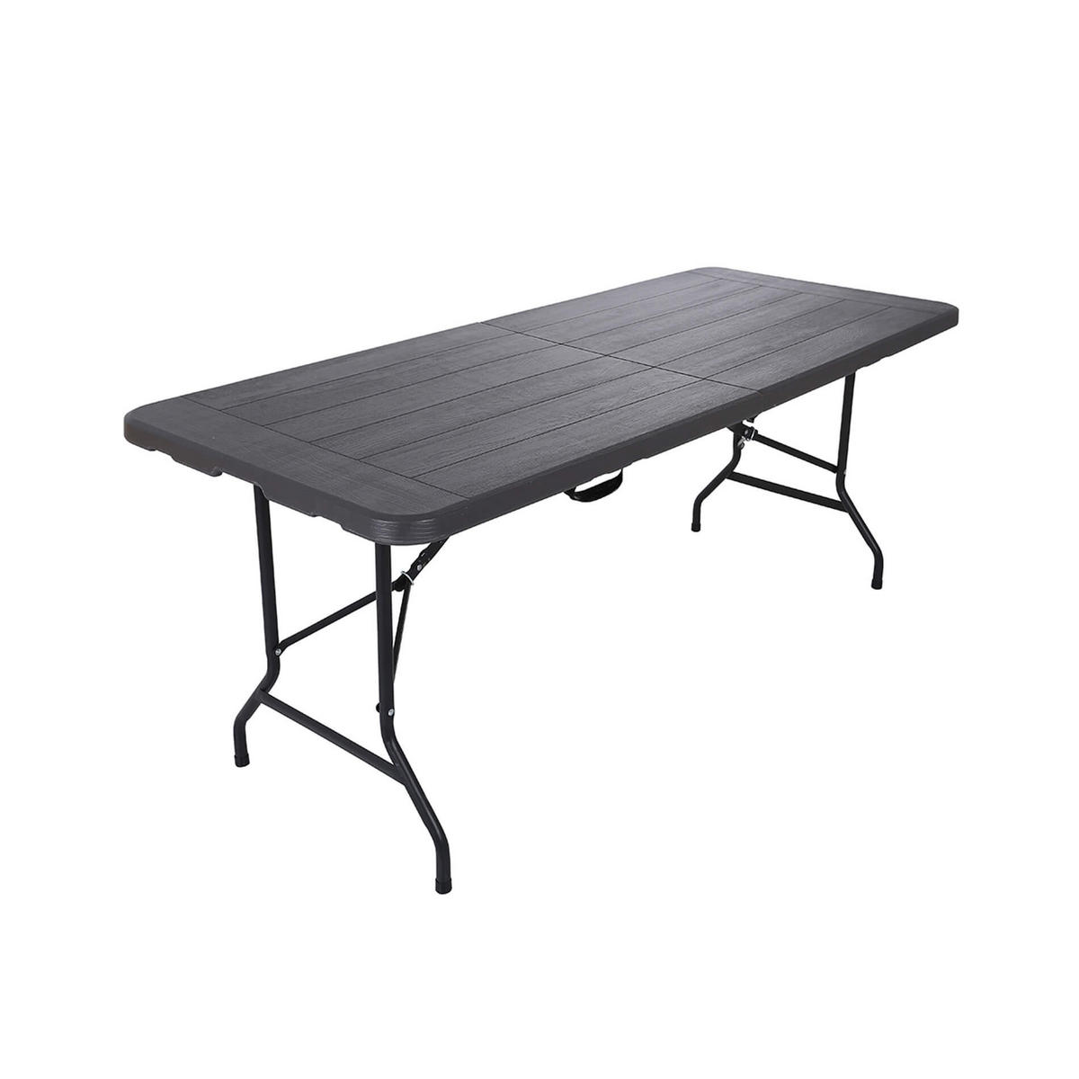 OUTDOOR-TISCH Dunkelgrau Schwarz 180/75/74 cm - Dunkelgrau, Kunststoff (74/180cm)