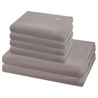 FROTTIERSET Pique 6-teilig - Braun, Textil (50/100cm) - Ross