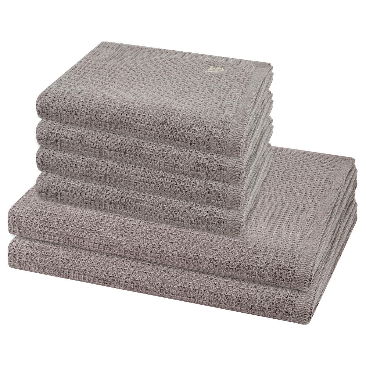 FROTTIERSET Pique 6-teilig - Braun, Textil (50/100cm) - Ross