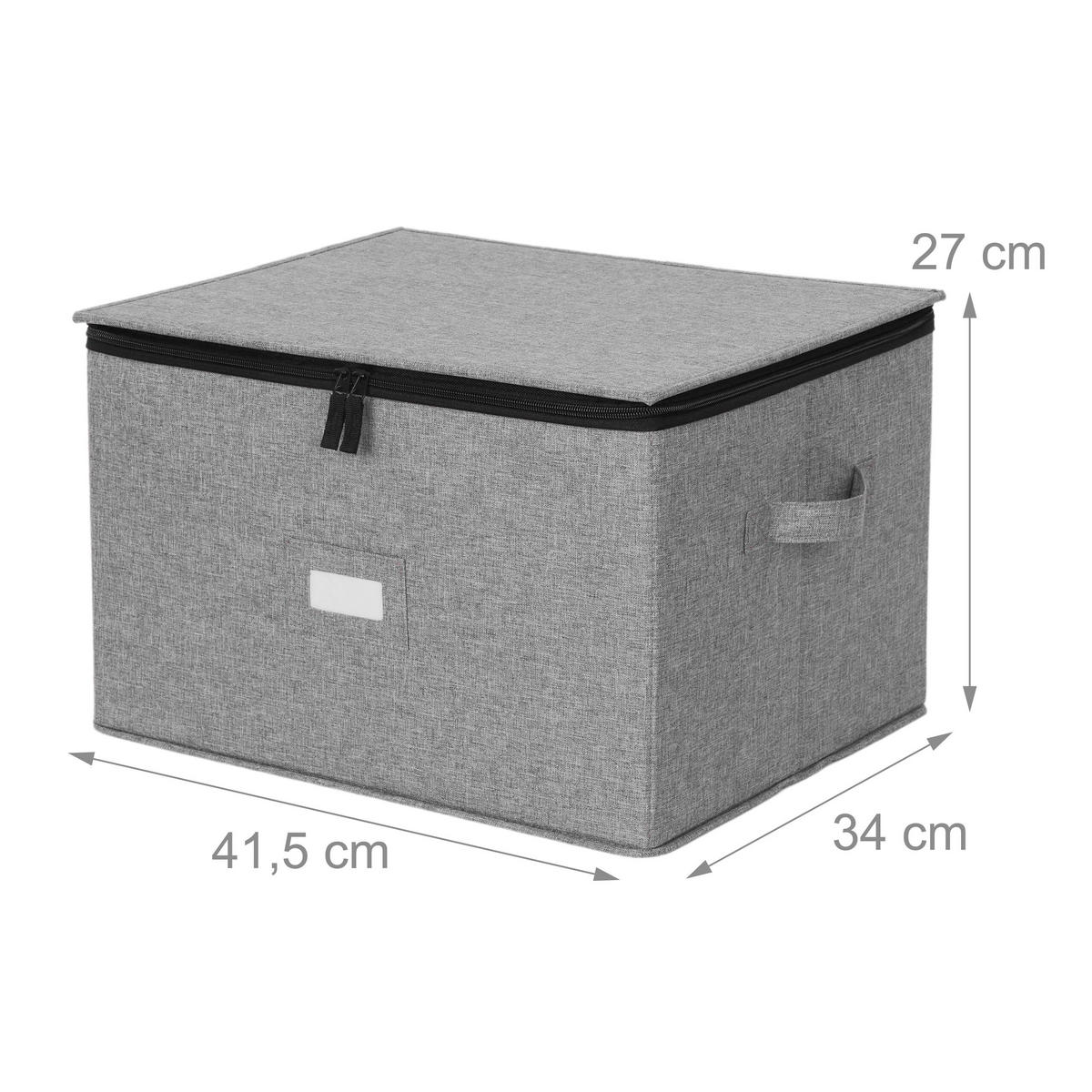 AUFBEWAHRUNGSBOX Grau 2er-Set für Gläser mit Trennwänden - Grau, Wellpappe/Kunststoff (41.5/27/34cm) - Relaxdays