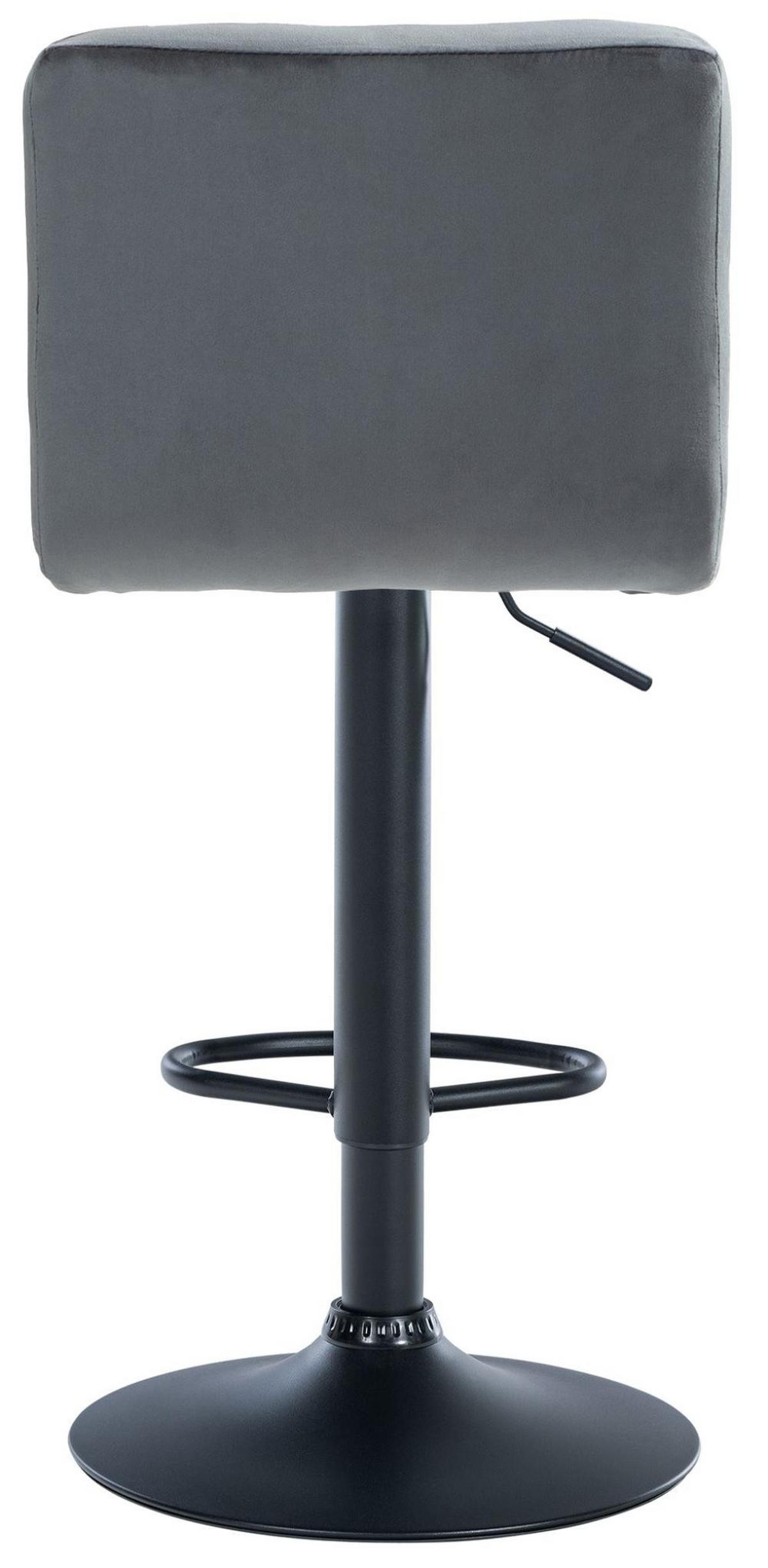 BARHOCKER 2er Set Samt dunkelgrau - Dunkelgrau/Schwarz, Textil/Metall (46/94/47cm) - CLP