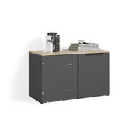 KREDENCA Piave Antracit Kotna komoda z vrati - antracit, leseni material (80/50/40cm) - Livinity®