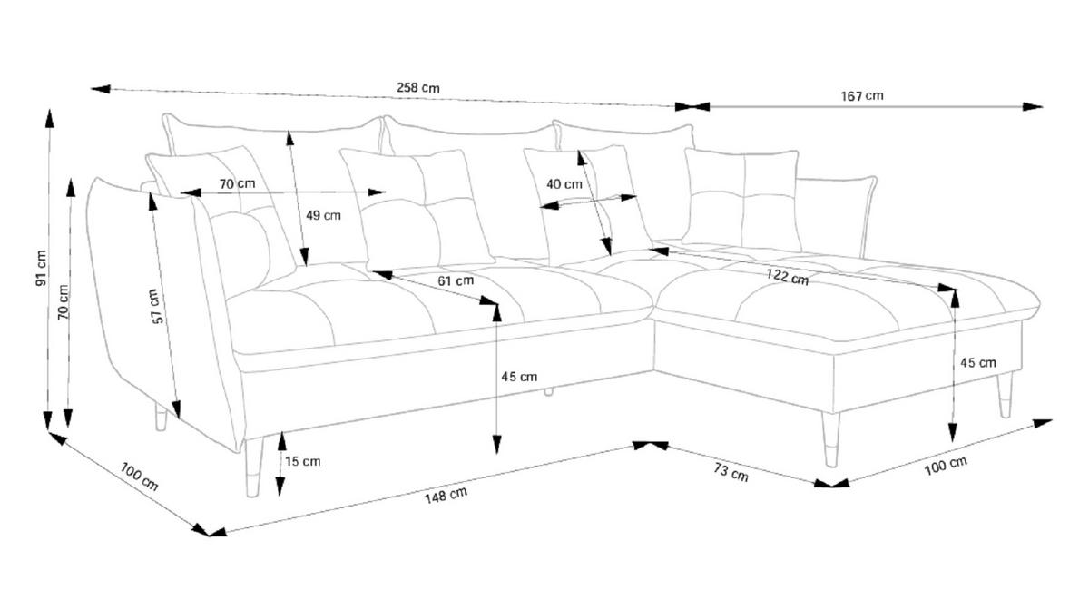 ECKSOFA 260 cm Sagir mit Schalffunktion, Bettkasten, Rechts - Grün - Schwarz/Grün, Holz (258/167cm) - Emporius