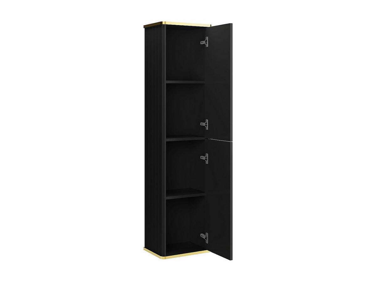 BADSCHRANK - 35 cm x 25 cm - holz - schwarz Keliza - Schwarz, Holz (35/140/25cm) - Vente-Unique