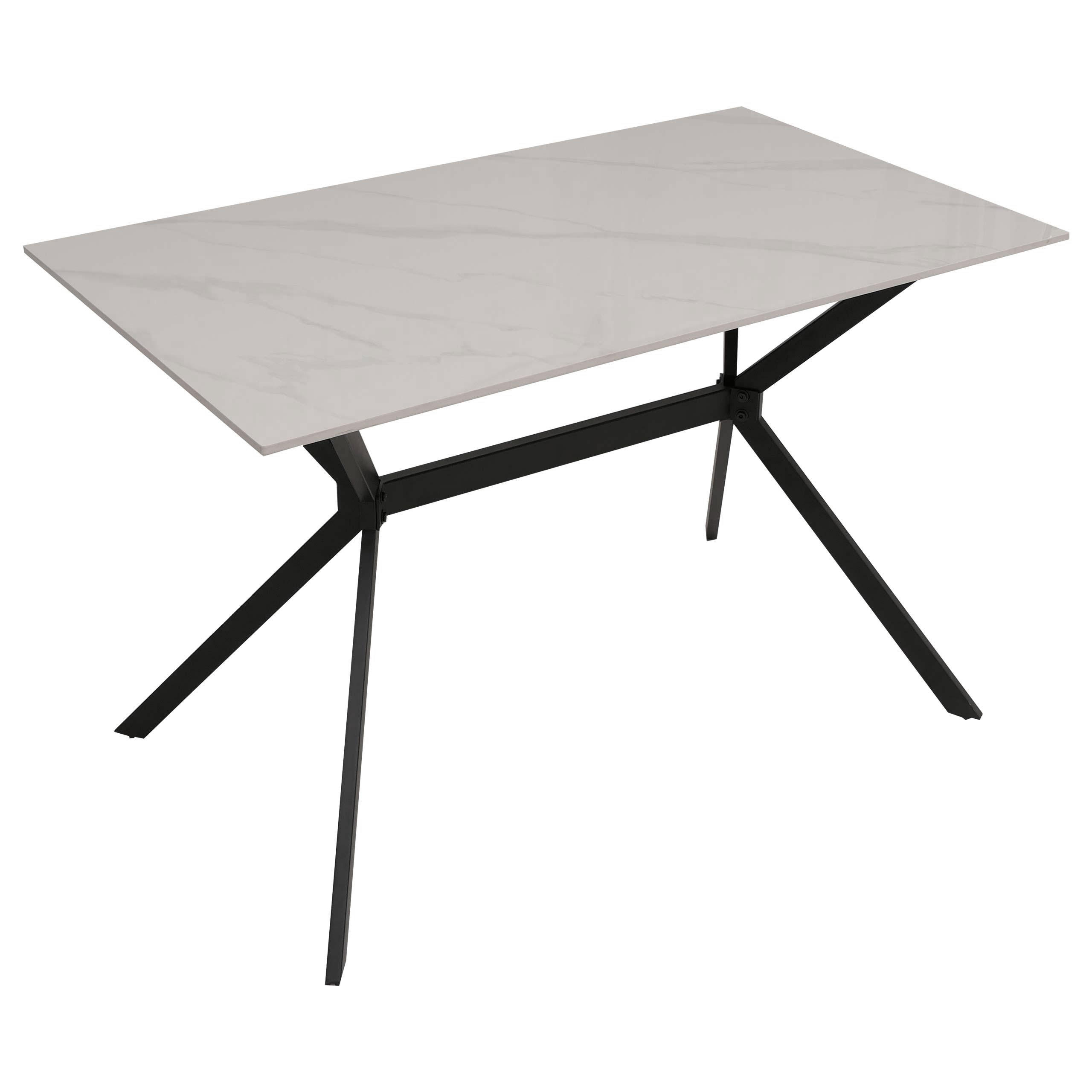 JÍDELNÍ STŮL hranatý bílý - bílá, kámen (70/120/76cm) - MCW