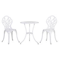 GARTENMÖBEL Set, Aluminium, Weiß - Weiß, Metall - Outsunny
