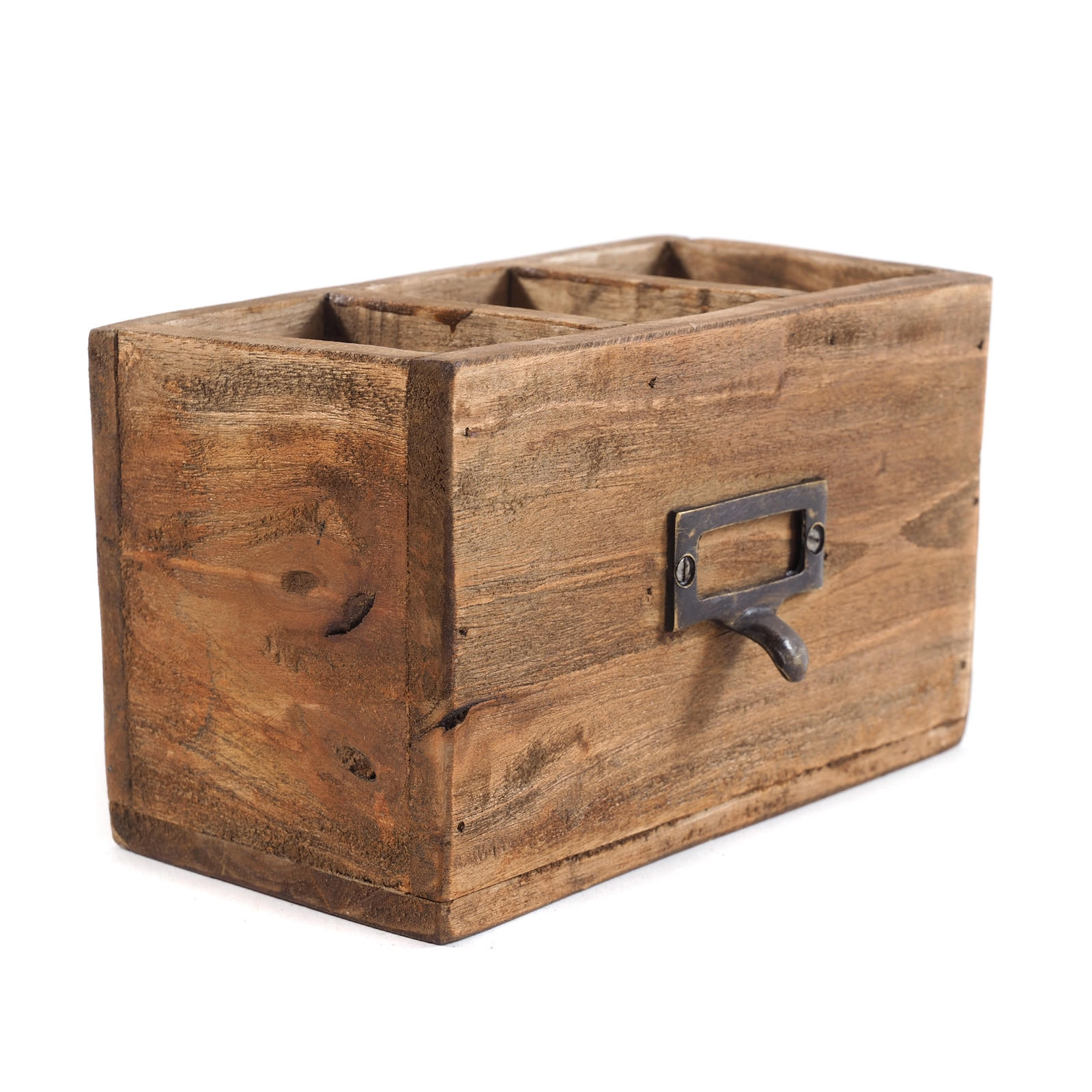 STIFTEHALTER-BOX Vintage 19 Mahagoni 01 natur-vintage - Naturfarben, Holz (10/19/12cm) - DESIGN DELIGHTS