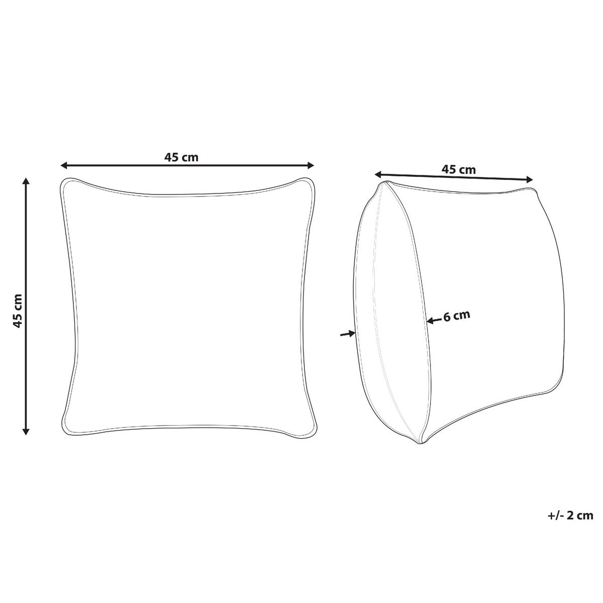 DEKOKISSEN Grau 45/45 cm Gloriosa - Grau, Textil (45/45/6cm) - Beliani