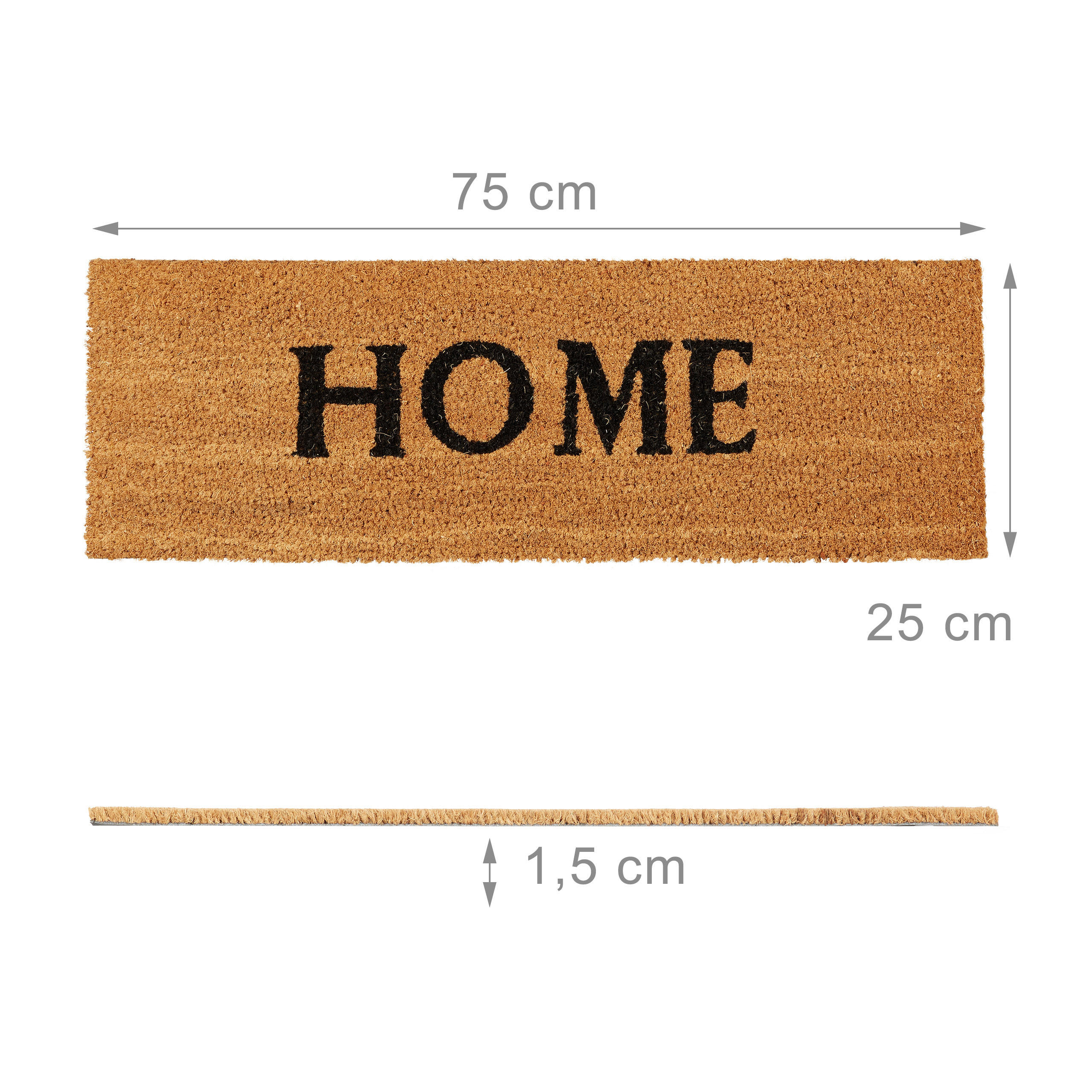 FUSSMATTE - Hellbraun, Kunststoff/Textil (75/25cm) - Relaxdays