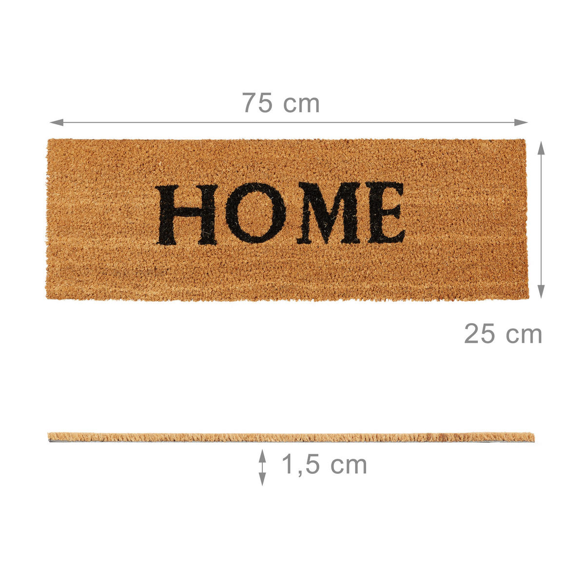FUSSMATTE - Hellbraun, Kunststoff/Textil (75/25cm) - Relaxdays