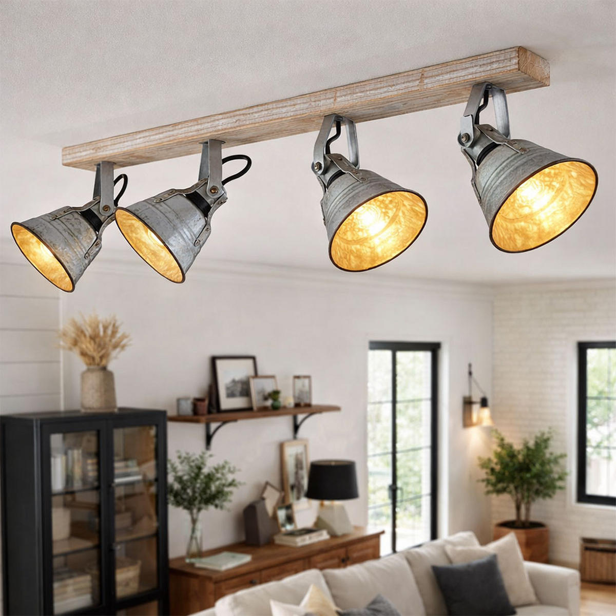 LED DECKENLEUCHTE GÜNTHER Metall Silber - Silberfarben, Metall (82/17.5/18cm) - Globo Lighting