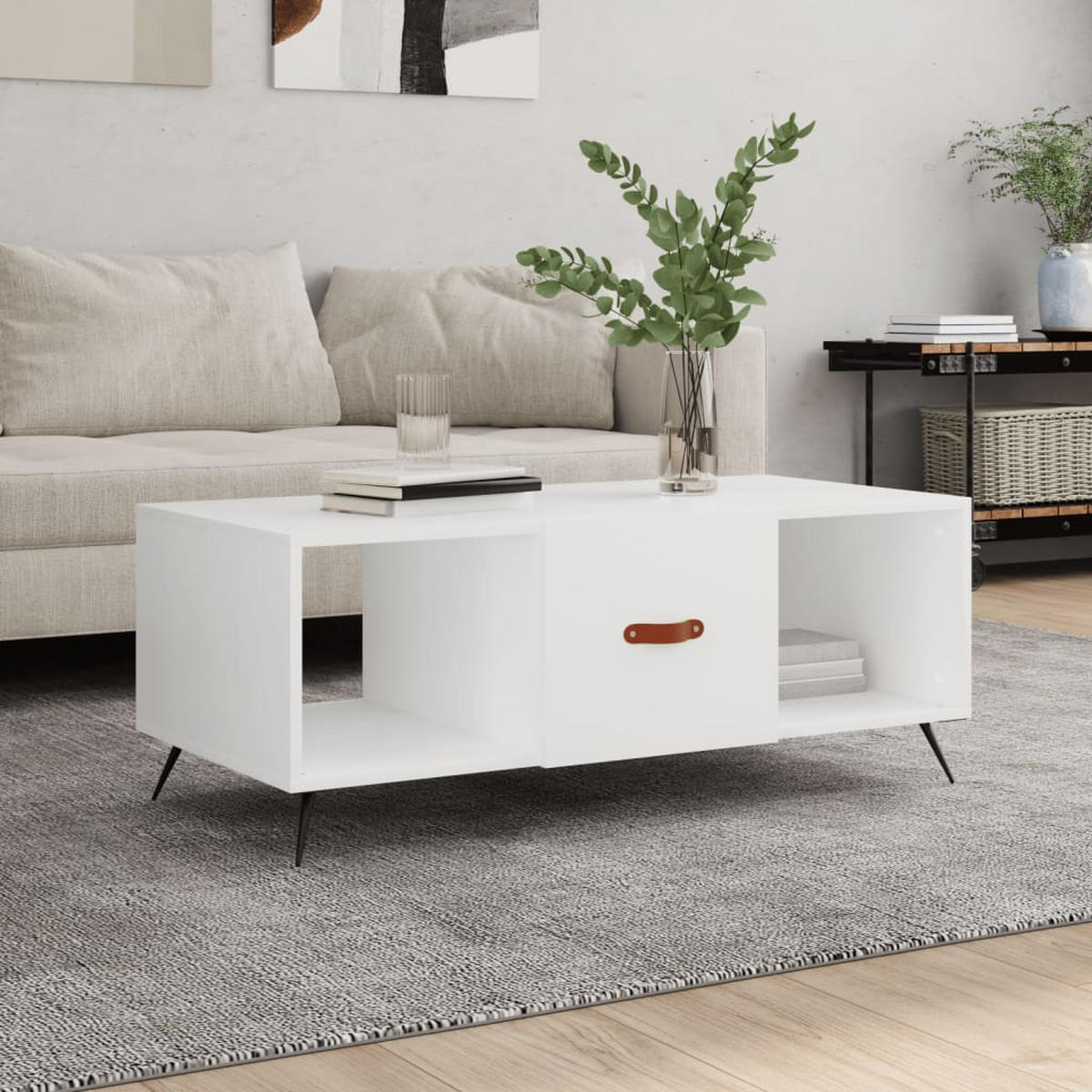COUCHTISCH Weiß 102x50x40 cm Holzwerkstoff - Weiß, Holzwerkstoff (102/50/40cm) - furnicato