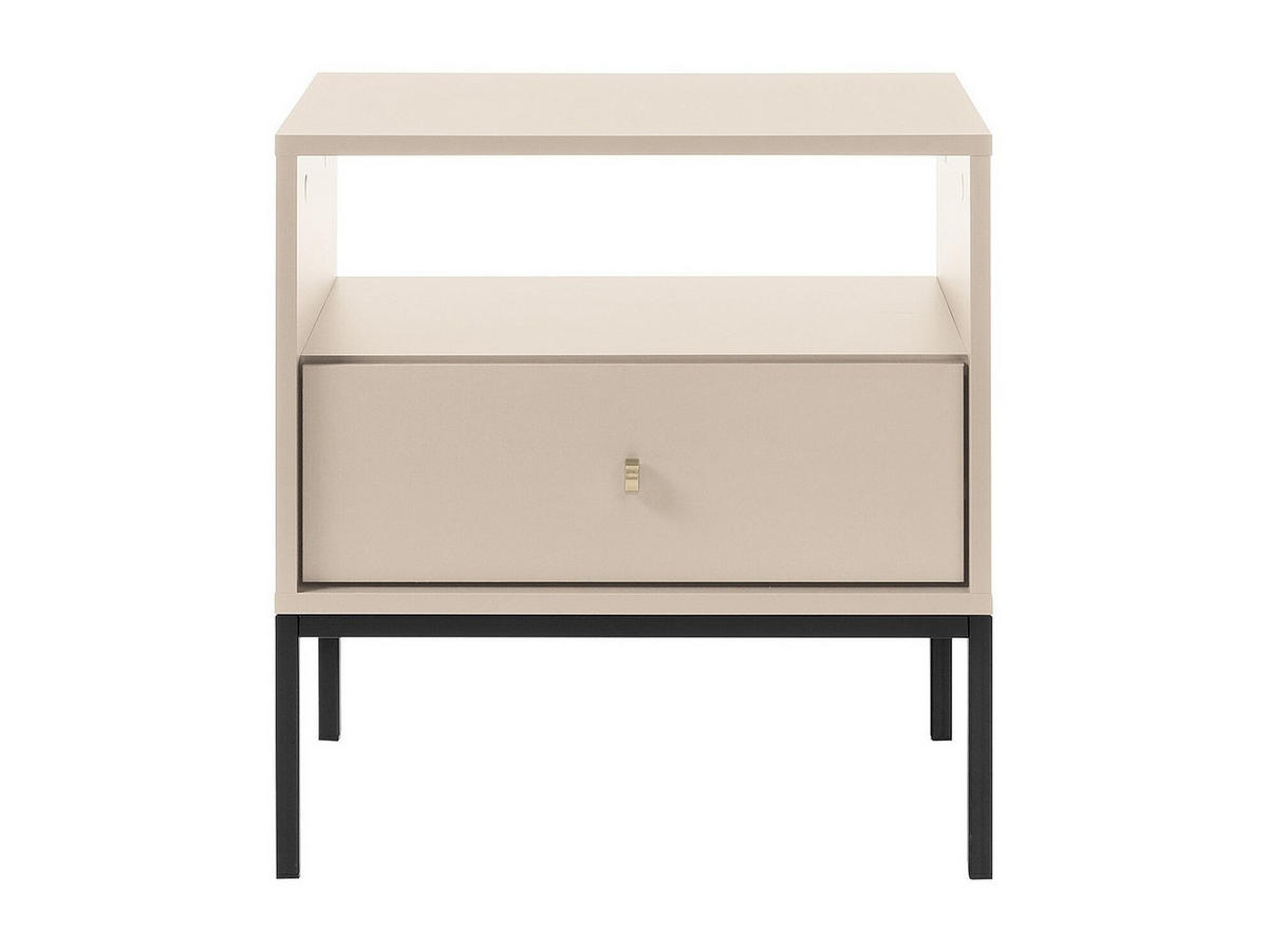 NACHTTISCH mit 1 Schublade & 1 Ablage - Beige - BOGDAN - Beige, Holz (54/56/39cm) - Vente-Unique