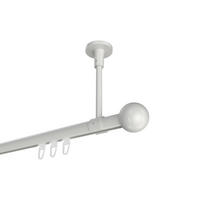 INNENLAUF-GARDINENSTANGEN-SET Sonette Luino 420 cm (geteilt in 3 x 140 cm), 1-läufig, 20 mm Ø Weiß - Weiß, Metall (420cm) - INTERDECO