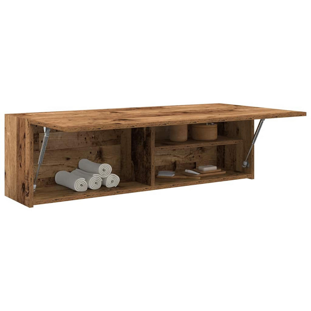 BAD-WANDSCHRANK Altholz-Optik 100/25/30 Cm Holzwerkstoff - Dunkelbraun, Holzwerkstoff (25/30/100cm) - vidaXL