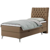 BOXBETT MILEN 90/200 Braun Kunstleder - H4 - Rechts Seite - Braun, Holz/Textil (90/200cm) - MKS