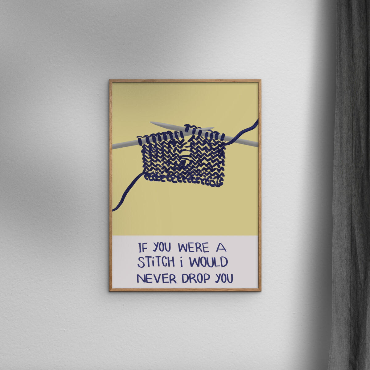 POSTER mit Rahmen Charlotte Trudgett - Dropped Stitches - Eichefarben/Gelb, Holz/Papier (50/70cm) - Poster&Frame