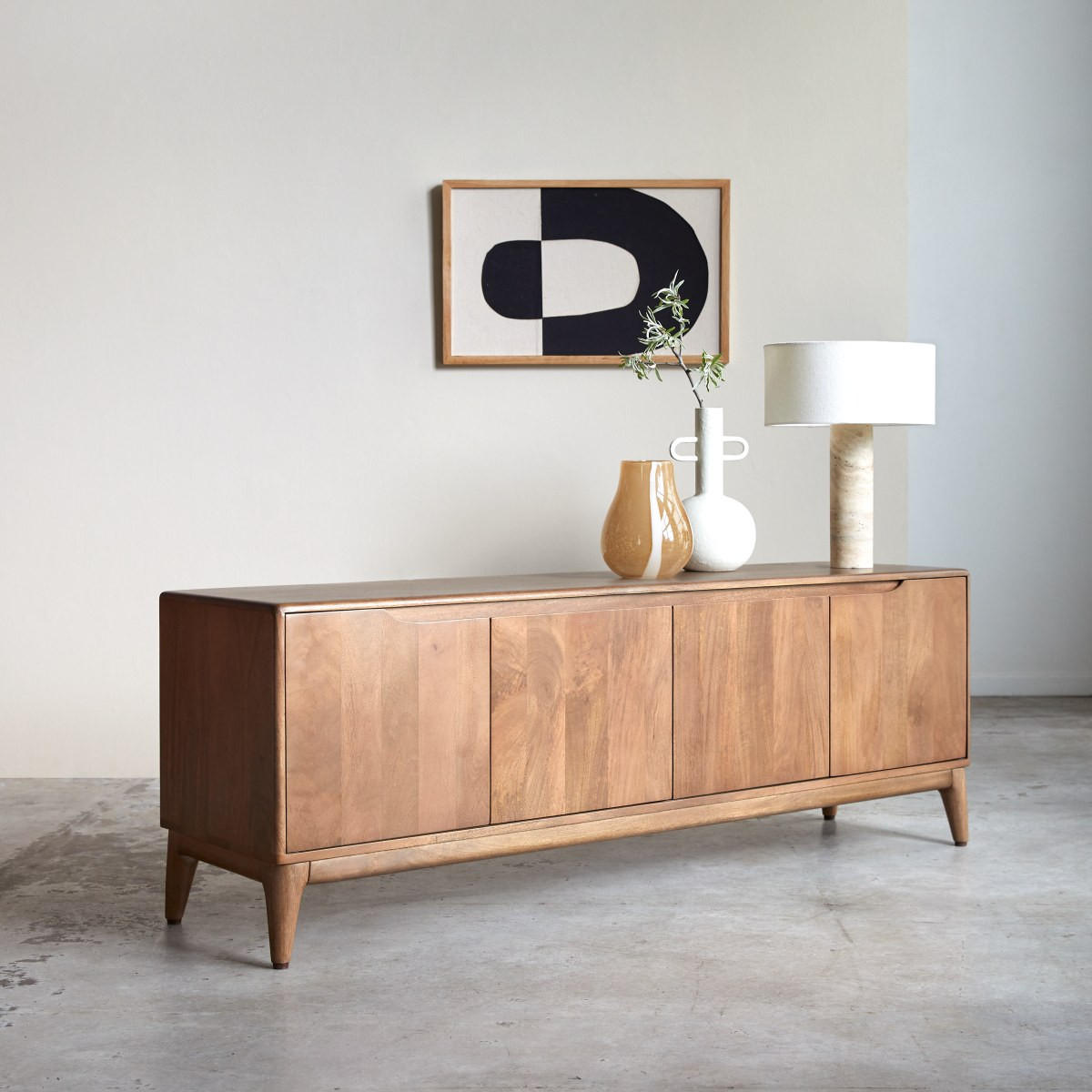 TV-SCHRANK Gabrielle Dunkelbraun aus Mango - Dunkelbraun, Holz (160/56/40cm) - Tikamoon