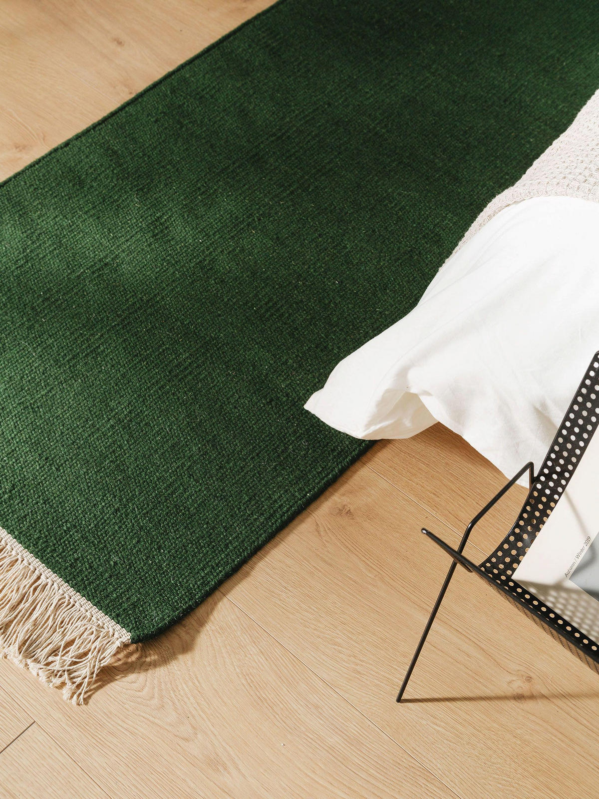 WOLLTEPPICH Liv Dunkelgrün 70x200 cm - Dunkelgrün, Textil (70/200cm) - benuta Pop