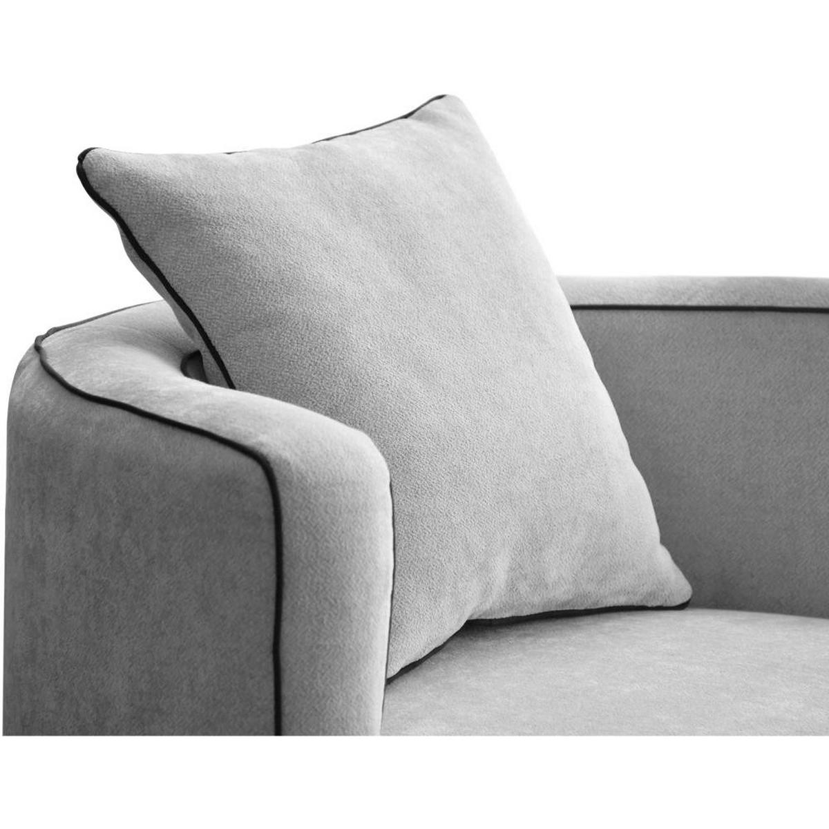DREHSESSEL Dolce hellgrau velour - Hellgrau/Schwarz, Textil (90/83/90cm) - Beautysofa