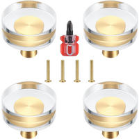 SCHRANKKNOPF Kristall 4er-Set 30x27 mm - Transparent, Metall (0.3/2.7/0.3cm)