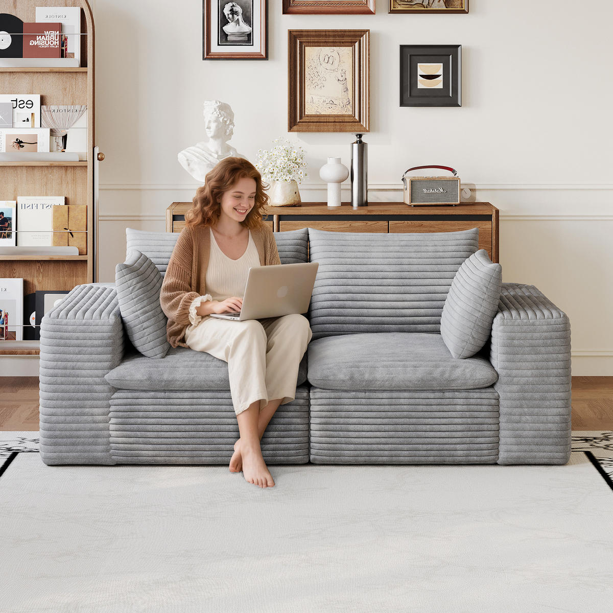 2-SITZER-SOFA DE-34773 mit abnehmbare Polsterung Grau - Grau, Textil (90/60/180cm) - ComfortXL