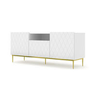 TV LOWBOARD Weiß, Gold 145/60/40 - Goldfarben/Weiß, Holzwerkstoff (145/60/40cm) - RAUMHIRSCH FURNITURE