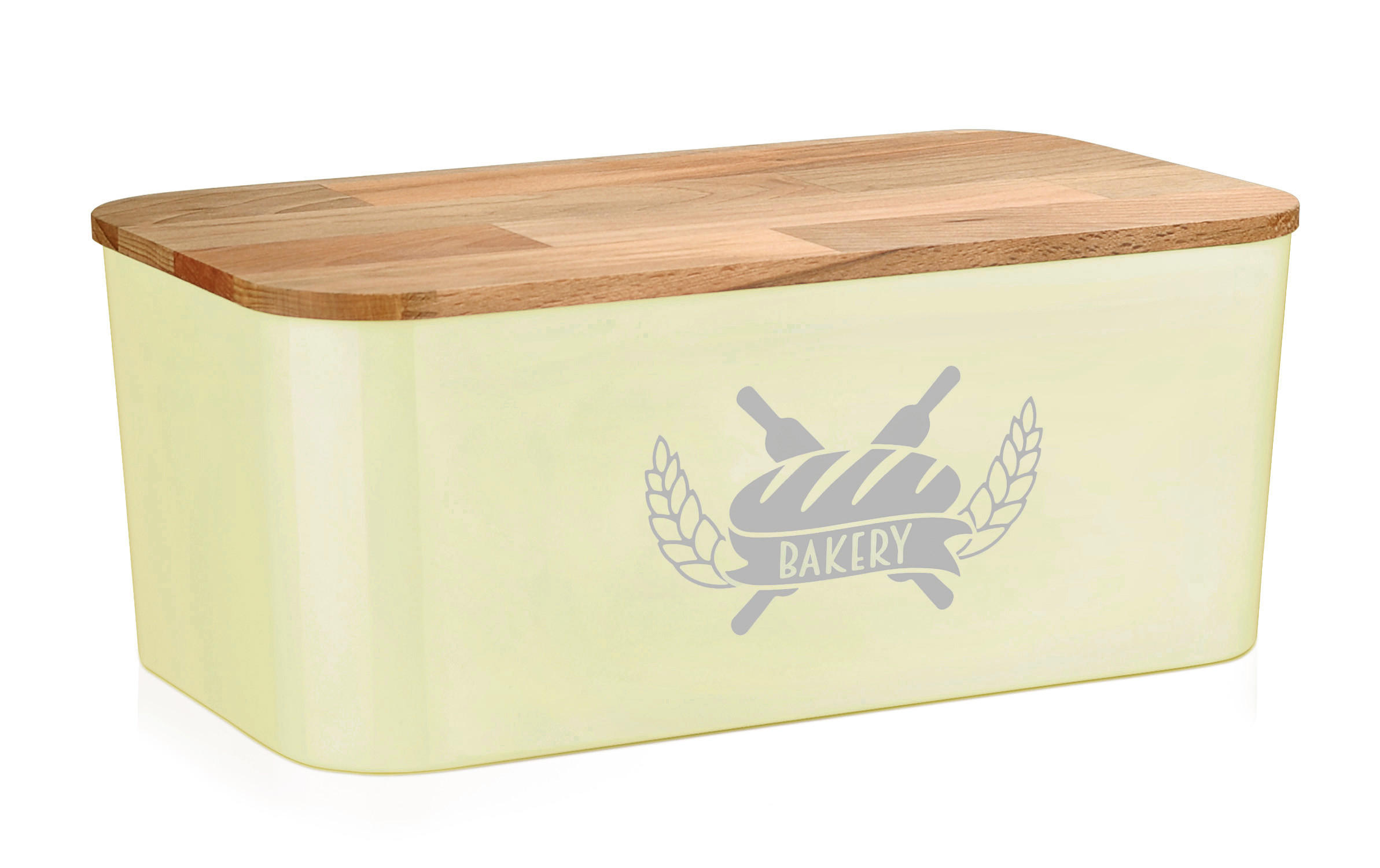 BROTKASTEN mit Bambus Schneidebrett beige - Beige, Kunststoff (15/22/36cm) - Lashuma