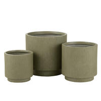 BLUMENTOPF MISTY - Töpferei - Grün - 3er set - Ø 37 cm - Grün, Keramik (37/37cm) - J-Line