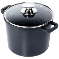 GRANITTOPF Grande hoch mit Glasdeckel schwarz - Schwarz, Metall (21cm) - Orion 