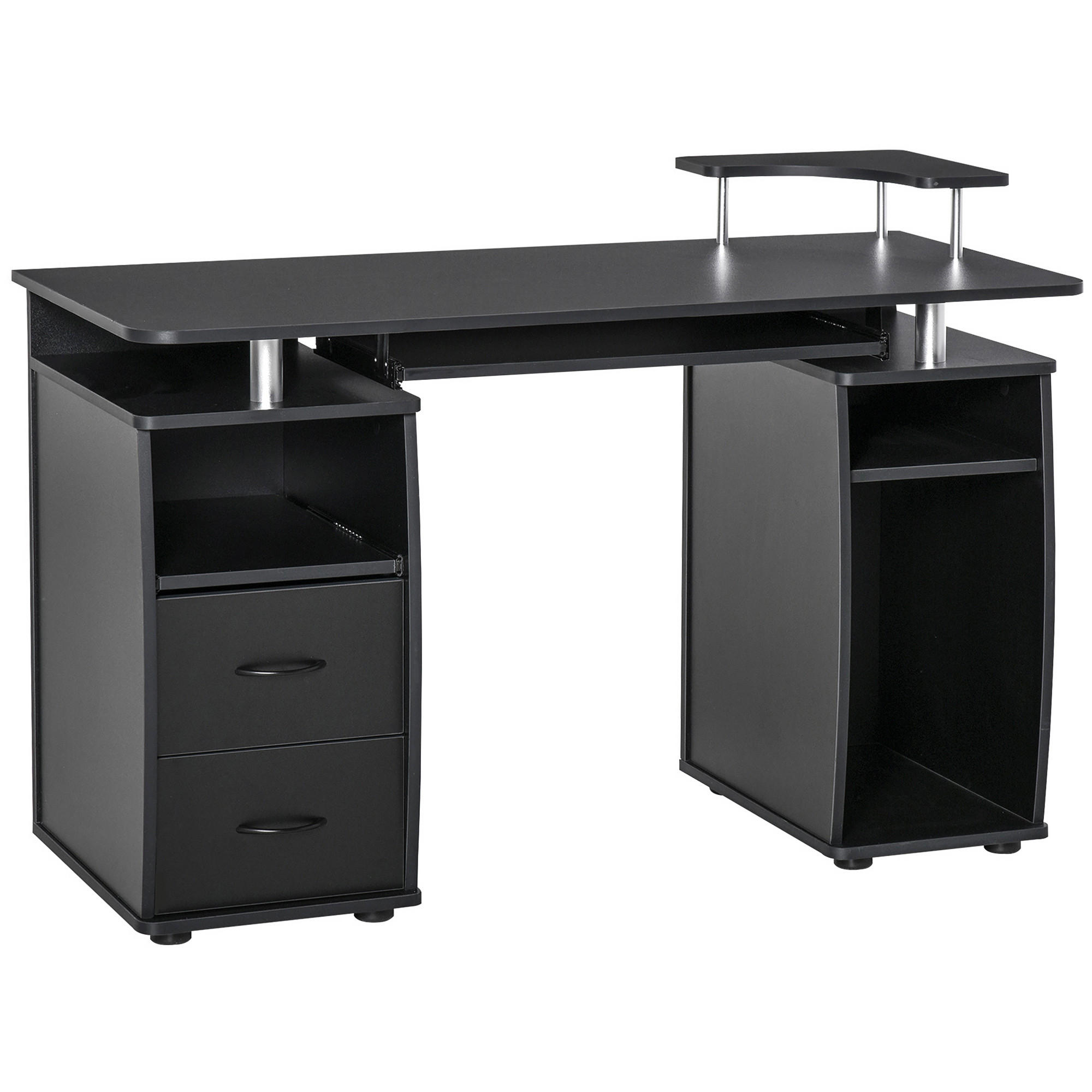 COMPUTERTISCH DE-14960 Schwarz - Schwarz, Holzwerkstoff (55/120/85cm) - ComfortXL